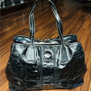 Coach Black Leather Shoulder Bag